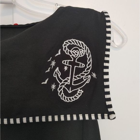 NEW Hell Bunny Medium Nautical Collared Dress - Picture 8 of 8